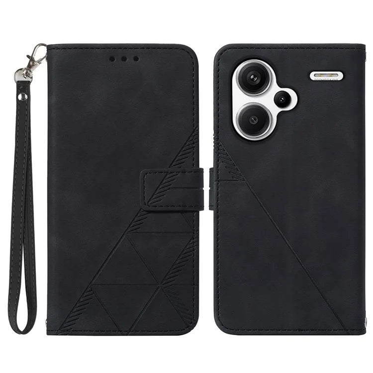 YB Imprinting Series-1 For Xiaomi Redmi Note 13 Pro+ 5G Case Wallet Leather Line Pattern Phone Cover