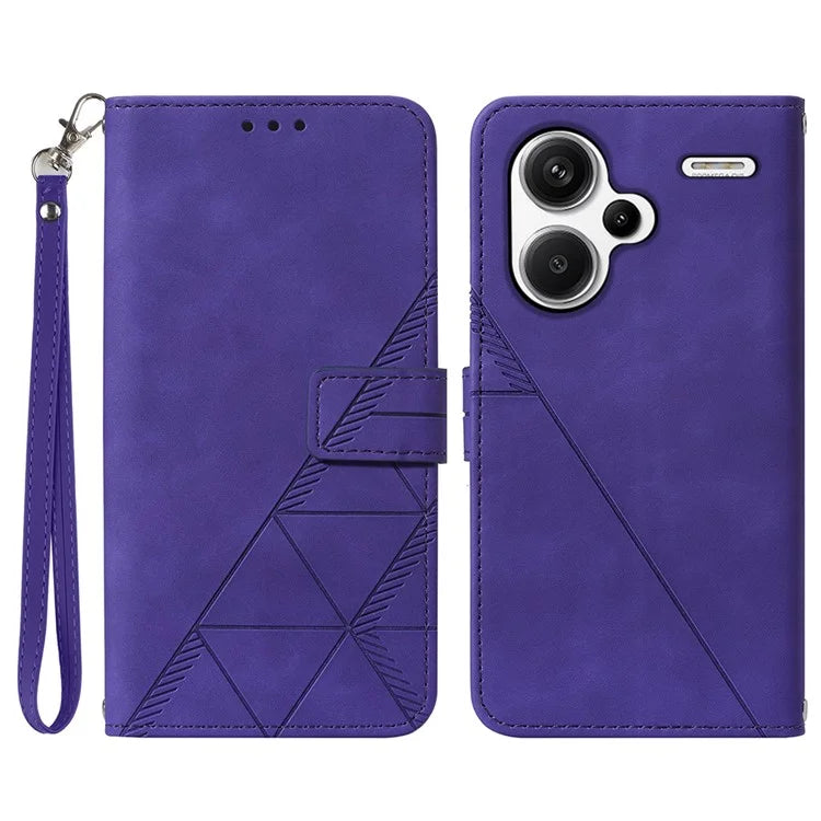 YB Imprinting Series-1 For Xiaomi Redmi Note 13 Pro+ 5G Case Wallet Leather Line Pattern Phone Cover