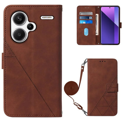 YB Imprinting Series-2 for Xiaomi Redmi Note 13 Pro+ 5G Case Flip Leather Phone Cover with Shoulder Strap