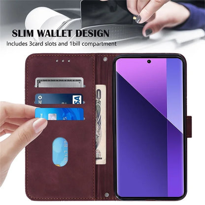 YB Imprinting Series-2 for Xiaomi Redmi Note 13 Pro+ 5G Case Flip Leather Phone Cover with Shoulder Strap
