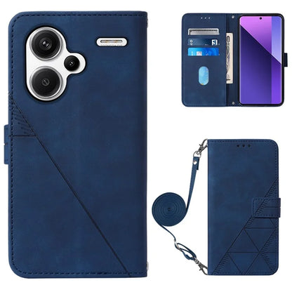 YB Imprinting Series-2 for Xiaomi Redmi Note 13 Pro+ 5G Case Flip Leather Phone Cover with Shoulder Strap
