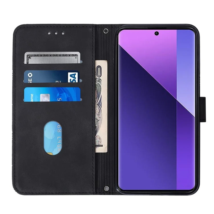 YB Imprinting Series-2 for Xiaomi Redmi Note 13 Pro+ 5G Case Flip Leather Phone Cover with Shoulder Strap