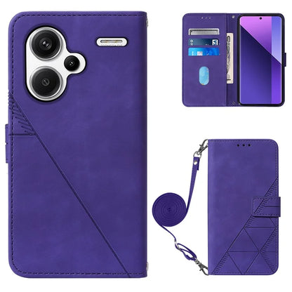 YB Imprinting Series-2 for Xiaomi Redmi Note 13 Pro+ 5G Case Flip Leather Phone Cover with Shoulder Strap