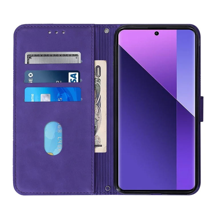 YB Imprinting Series-2 for Xiaomi Redmi Note 13 Pro+ 5G Case Flip Leather Phone Cover with Shoulder Strap