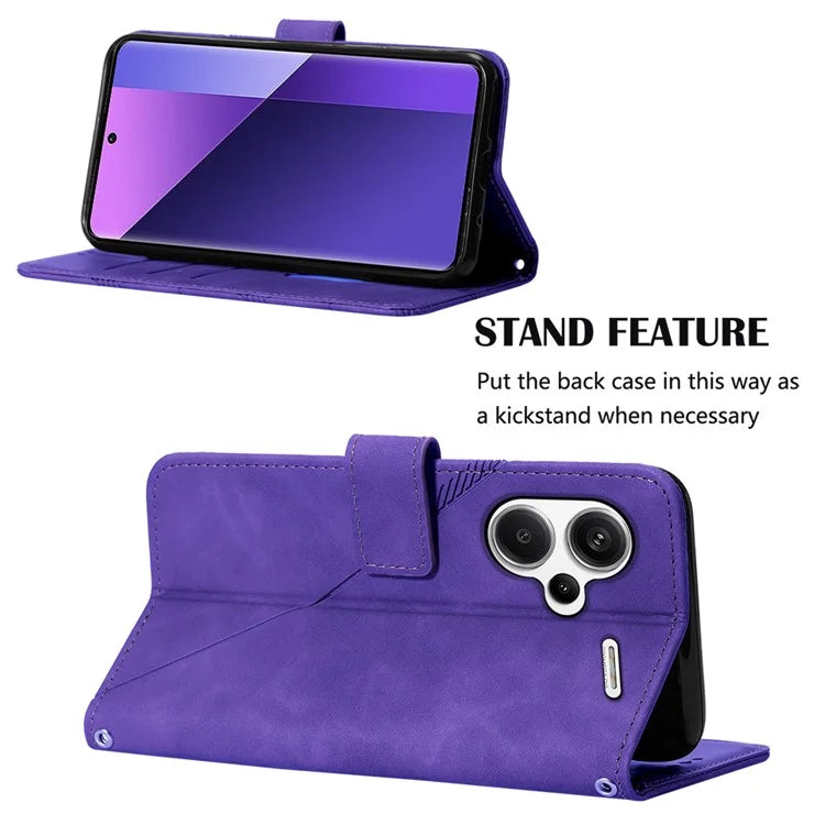 YB Imprinting Series-2 for Xiaomi Redmi Note 13 Pro+ 5G Case Flip Leather Phone Cover with Shoulder Strap