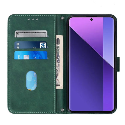 YB Imprinting Series-2 for Xiaomi Redmi Note 13 Pro+ 5G Case Flip Leather Phone Cover with Shoulder Strapish Green