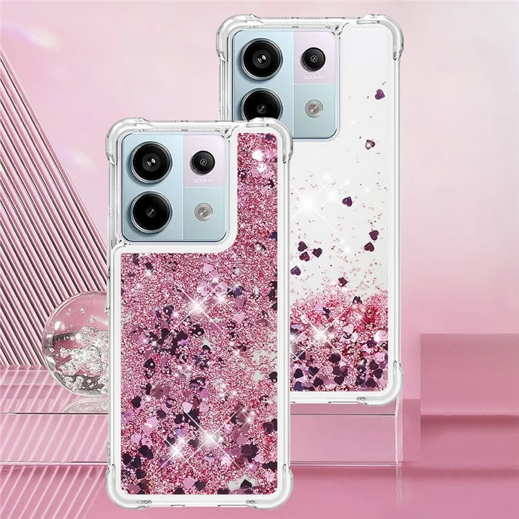 YB Quicksand Series-1 For Xiaomi Redmi Note 13 Pro 5G / Poco X6 5G Case Sequins Quicksand TPU Phone Cover