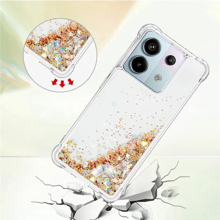 YB Quicksand Series-1 For Xiaomi Redmi Note 13 Pro 5G / Poco X6 5G Case Sequins Quicksand TPU Phone Cover