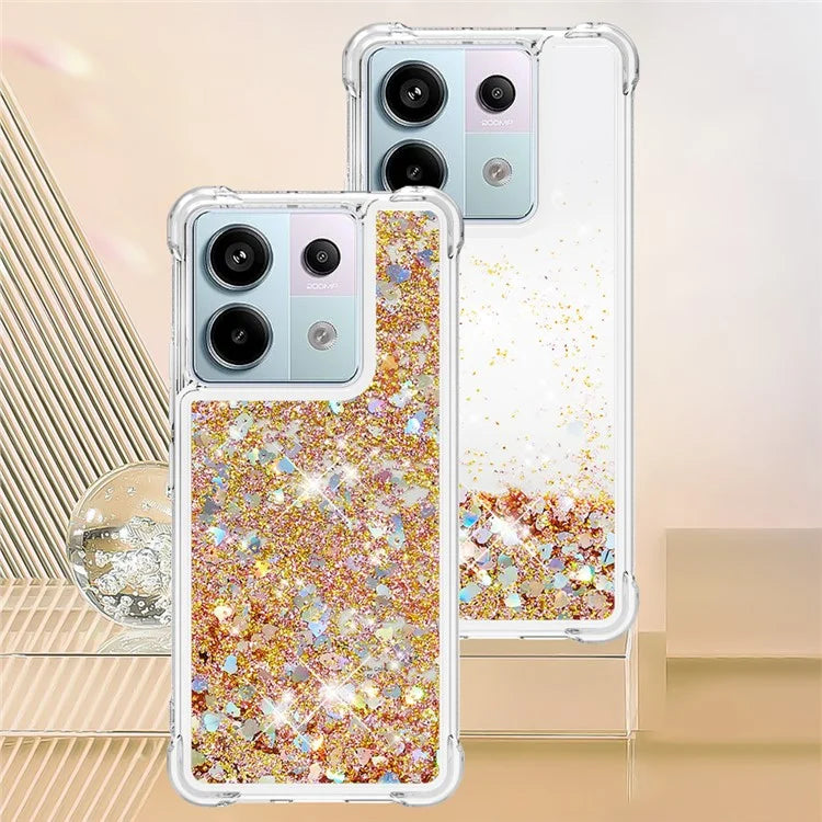 YB Quicksand Series-1 For Xiaomi Redmi Note 13 Pro 5G / Poco X6 5G Case Sequins Quicksand TPU Phone Cover