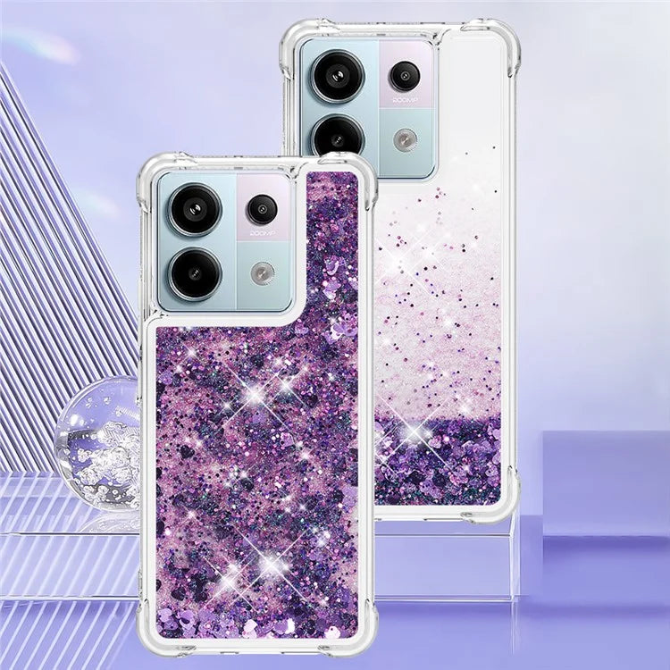 YB Quicksand Series-1 For Xiaomi Redmi Note 13 Pro 5G / Poco X6 5G Case Sequins Quicksand TPU Phone Cover