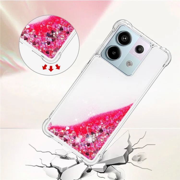 YB Quicksand Series-1 For Xiaomi Redmi Note 13 Pro 5G / Poco X6 5G Case Sequins Quicksand TPU Phone Cover