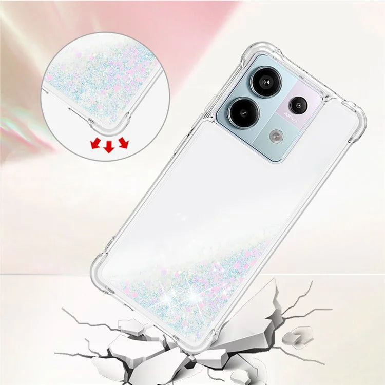 YB Quicksand Series-1 For Xiaomi Redmi Note 13 Pro 5G / Poco X6 5G Case Sequins Quicksand TPU Phone Cover