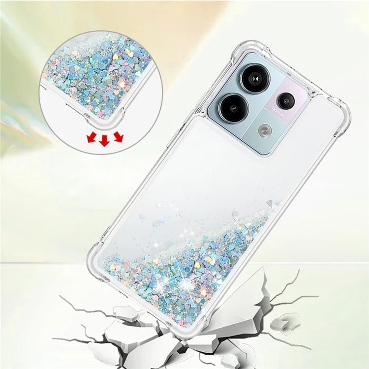 YB Quicksand Series-1 For Xiaomi Redmi Note 13 Pro 5G / Poco X6 5G Case Sequins Quicksand TPU Phone Cover