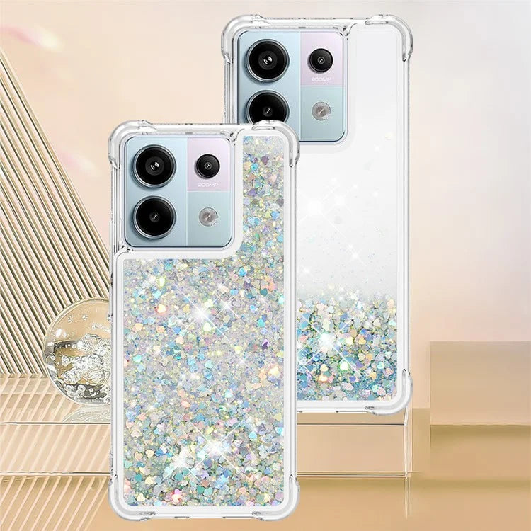 YB Quicksand Series-1 For Xiaomi Redmi Note 13 Pro 5G / Poco X6 5G Case Sequins Quicksand TPU Phone Cover