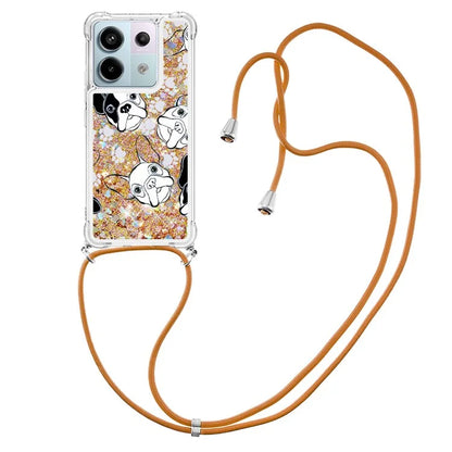 YB Quicksand Series-5 For Xiaomi Redmi Note 13 Pro 5G / Poco X6 5G Case Pattern Printing TPU Phone Cover with Lanyard
