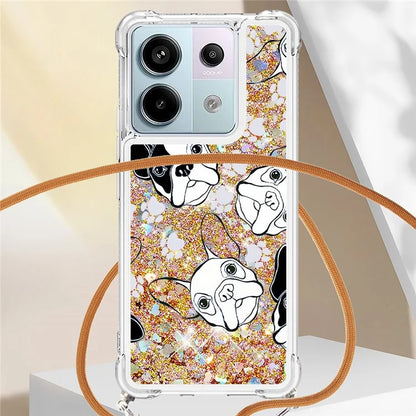 YB Quicksand Series-5 For Xiaomi Redmi Note 13 Pro 5G / Poco X6 5G Case Pattern Printing TPU Phone Cover with Lanyard