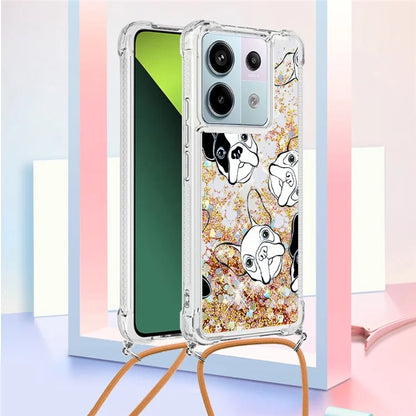 YB Quicksand Series-5 For Xiaomi Redmi Note 13 Pro 5G / Poco X6 5G Case Pattern Printing TPU Phone Cover with Lanyard