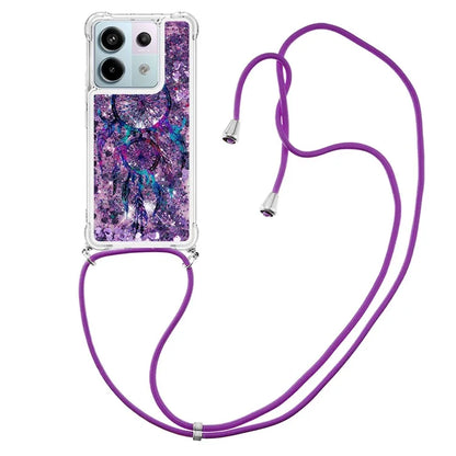 YB Quicksand Series-5 For Xiaomi Redmi Note 13 Pro 5G / Poco X6 5G Case Pattern Printing TPU Phone Cover with Lanyard