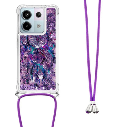 YB Quicksand Series-5 For Xiaomi Redmi Note 13 Pro 5G / Poco X6 5G Case Pattern Printing TPU Phone Cover with Lanyard