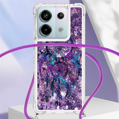 YB Quicksand Series-5 For Xiaomi Redmi Note 13 Pro 5G / Poco X6 5G Case Pattern Printing TPU Phone Cover with Lanyard