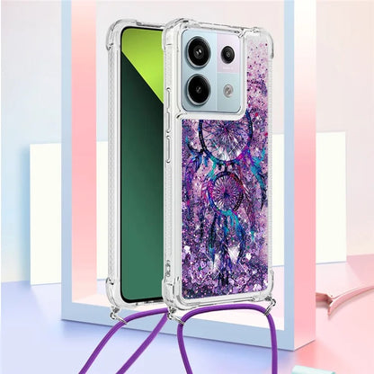 YB Quicksand Series-5 For Xiaomi Redmi Note 13 Pro 5G / Poco X6 5G Case Pattern Printing TPU Phone Cover with Lanyard
