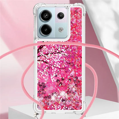 YB Quicksand Series-5 For Xiaomi Redmi Note 13 Pro 5G / Poco X6 5G Case Pattern Printing TPU Phone Cover with Lanyard