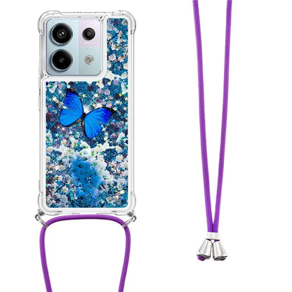 YB Quicksand Series-5 For Xiaomi Redmi Note 13 Pro 5G / Poco X6 5G Case Pattern Printing TPU Phone Cover with Lanyard