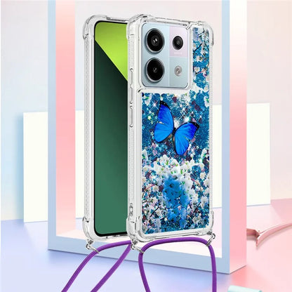 YB Quicksand Series-5 For Xiaomi Redmi Note 13 Pro 5G / Poco X6 5G Case Pattern Printing TPU Phone Cover with Lanyard