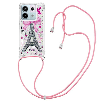 YB Quicksand Series-5 For Xiaomi Redmi Note 13 Pro 5G / Poco X6 5G Case Pattern Printing TPU Phone Cover with Lanyard