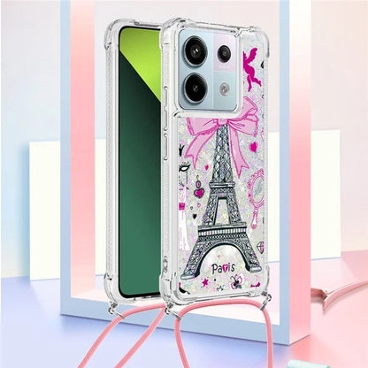 YB Quicksand Series-5 For Xiaomi Redmi Note 13 Pro 5G / Poco X6 5G Case Pattern Printing TPU Phone Cover with Lanyard