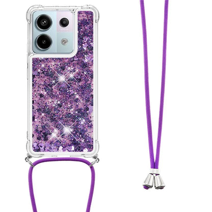YB Quicksand Series-4 For Xiaomi Redmi Note 13 Pro 5G / Poco X6 5G TPU Case Sequins Phone Cover with Lanyard