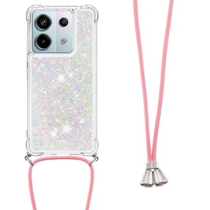 YB Quicksand Series-4 For Xiaomi Redmi Note 13 Pro 5G / Poco X6 5G TPU Case Sequins Phone Cover with Lanyard