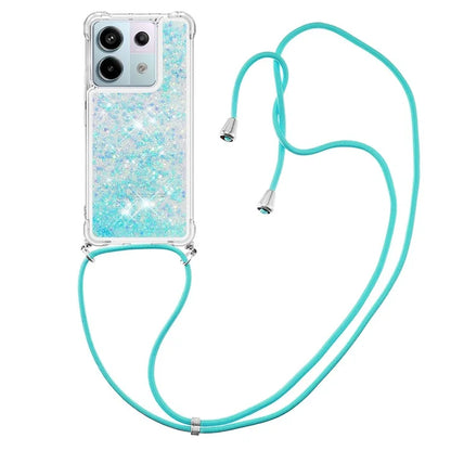 YB Quicksand Series-4 For Xiaomi Redmi Note 13 Pro 5G / Poco X6 5G TPU Case Sequins Phone Cover with Lanyard