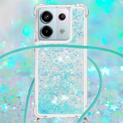 YB Quicksand Series-4 For Xiaomi Redmi Note 13 Pro 5G / Poco X6 5G TPU Case Sequins Phone Cover with Lanyard