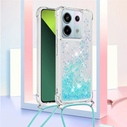YB Quicksand Series-4 For Xiaomi Redmi Note 13 Pro 5G / Poco X6 5G TPU Case Sequins Phone Cover with Lanyard