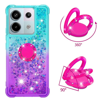 YB Quicksand Series-8 For Xiaomi Redmi Note 13 Pro 5G / Poco X6 5G Kickstand Case Quicksand Phone Cover