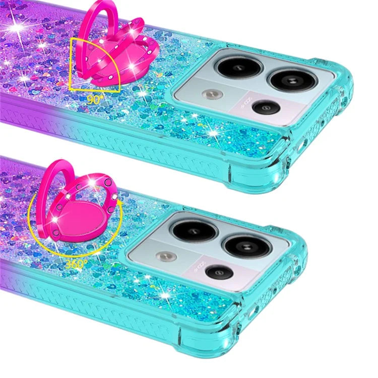 YB Quicksand Series-8 For Xiaomi Redmi Note 13 Pro 5G / Poco X6 5G Kickstand Case Quicksand Phone Cover