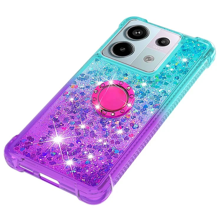 YB Quicksand Series-8 For Xiaomi Redmi Note 13 Pro 5G / Poco X6 5G Kickstand Case Quicksand Phone Cover