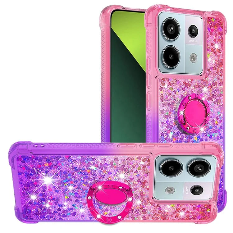 YB Quicksand Series-8 For Xiaomi Redmi Note 13 Pro 5G / Poco X6 5G Kickstand Case Quicksand Phone Cover