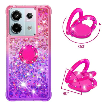 YB Quicksand Series-8 For Xiaomi Redmi Note 13 Pro 5G / Poco X6 5G Kickstand Case Quicksand Phone Cover