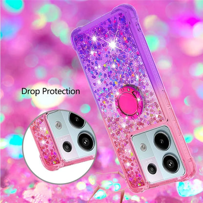 YB Quicksand Series-8 For Xiaomi Redmi Note 13 Pro 5G / Poco X6 5G Kickstand Case Quicksand Phone Cover
