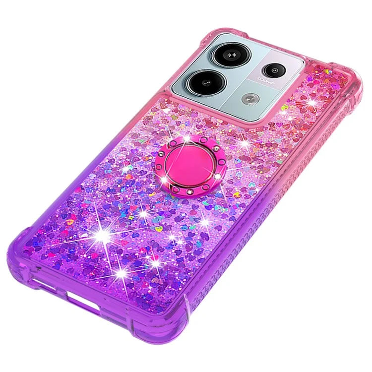 YB Quicksand Series-8 For Xiaomi Redmi Note 13 Pro 5G / Poco X6 5G Kickstand Case Quicksand Phone Cover