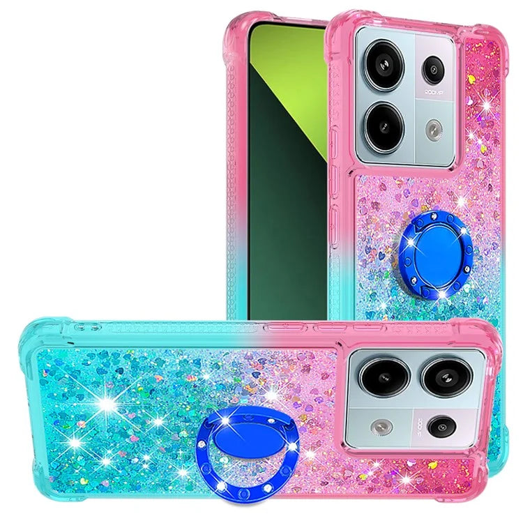 YB Quicksand Series-8 For Xiaomi Redmi Note 13 Pro 5G / Poco X6 5G Kickstand Case Quicksand Phone Cover