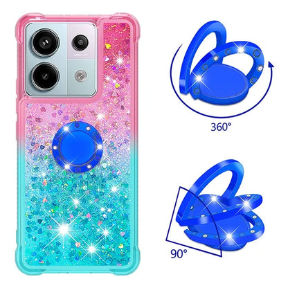 YB Quicksand Series-8 For Xiaomi Redmi Note 13 Pro 5G / Poco X6 5G Kickstand Case Quicksand Phone Cover