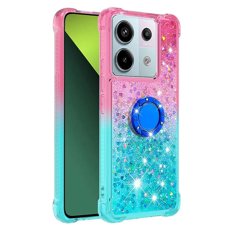 YB Quicksand Series-8 For Xiaomi Redmi Note 13 Pro 5G / Poco X6 5G Kickstand Case Quicksand Phone Cover
