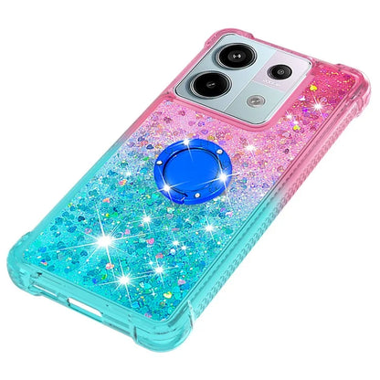 YB Quicksand Series-8 For Xiaomi Redmi Note 13 Pro 5G / Poco X6 5G Kickstand Case Quicksand Phone Cover
