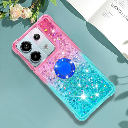 YB Quicksand Series-8 For Xiaomi Redmi Note 13 Pro 5G / Poco X6 5G Kickstand Case Quicksand Phone Cover