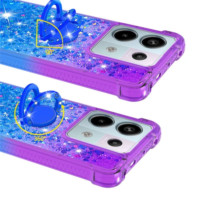 YB Quicksand Series-8 For Xiaomi Redmi Note 13 Pro 5G / Poco X6 5G Kickstand Case Quicksand Phone Cover