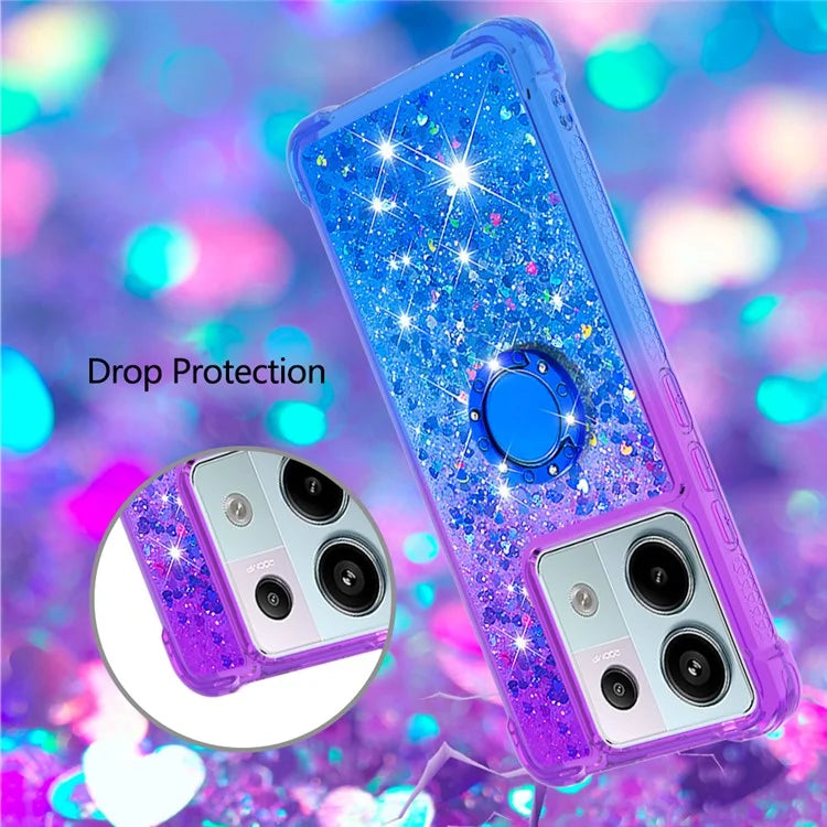 YB Quicksand Series-8 For Xiaomi Redmi Note 13 Pro 5G / Poco X6 5G Kickstand Case Quicksand Phone Cover