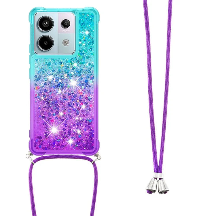 YB Quicksand Series-6 for Xiaomi Redmi Note 13 Pro 5G / Poco X6 5G Phone Case TPU Phone Cover with Lanyard